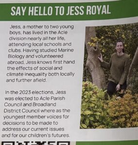 Acle election leaflet Jess Royal Green Party April 2026 campaign material